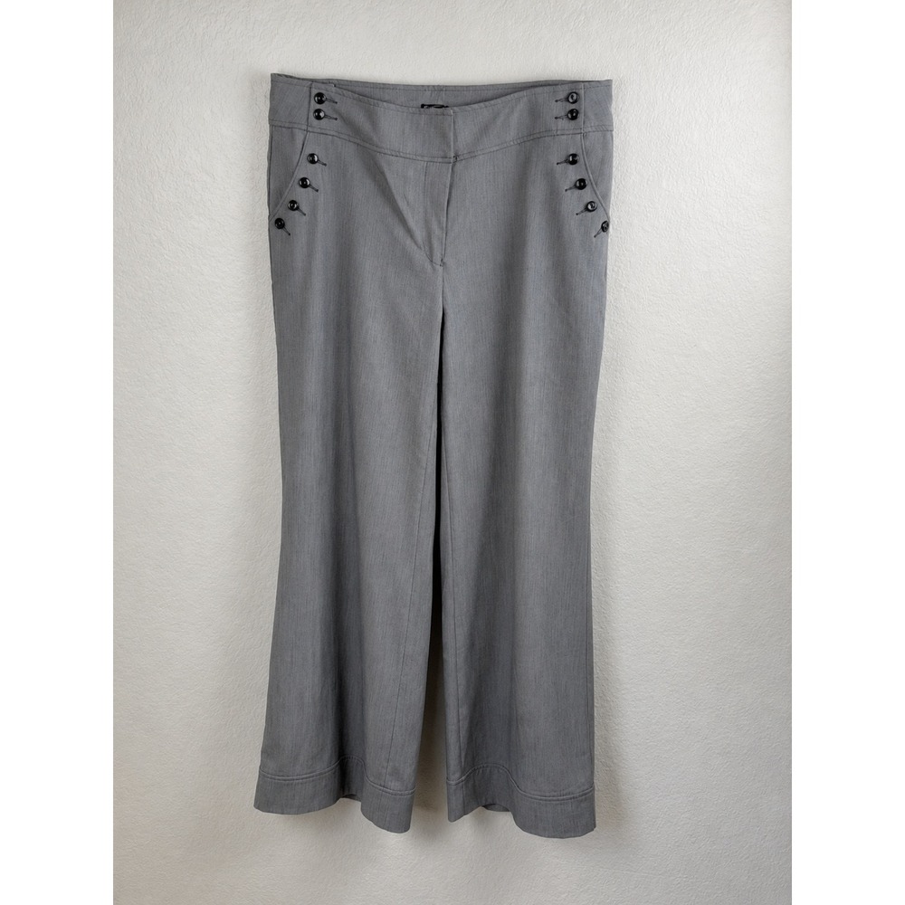 Flamingo Women's 3XL Gray Stretch Pull On Wide Leg Dress Pants Plus Size